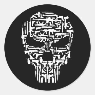 Adesivo Crânio, Armas e Produtos à Base de Facas Tribais