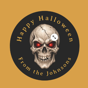 Adesivo Crânio Assustador de Halloween Personalizado