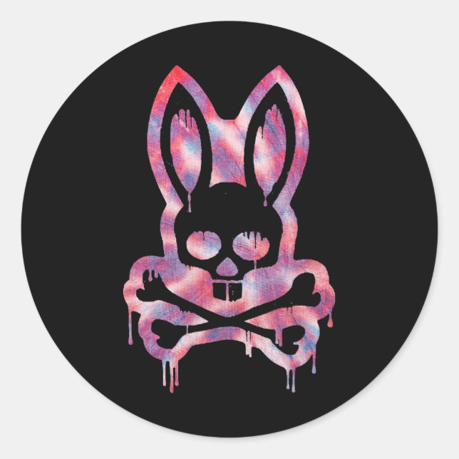 Adesivo Crânio Assustador E Crossbones Rabbit Mau Horror C (Frente)