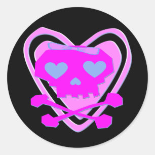 ADESIVO CRÂNIO BONITO & FEMININO & CROSSBONES DE EMO