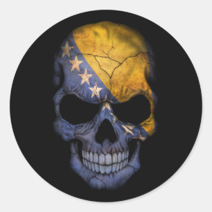 Adesivo Crânio bosniano customizável da bandeira
