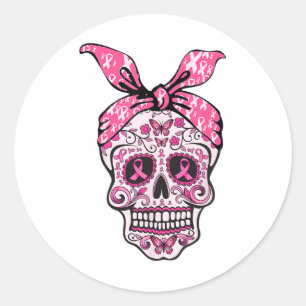 Adesivo Crânio Crânio Fita Rosa Byndana Calavera Ca Mama