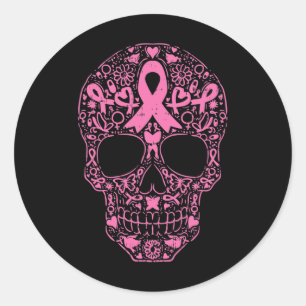 Adesivo Crânio Crânio Fita Rosa Fita Calavera Cancer Awa