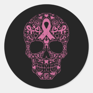 Adesivo Crânio Crânio Fita Rosa Fita Calavera Cancer Awa