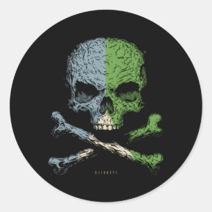 Adesivo Crânio Crossbones Djibouti Sinalizador Skeleton Dj