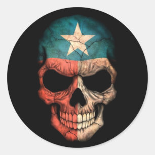 Adesivo Crânio da bandeira de Texas no preto