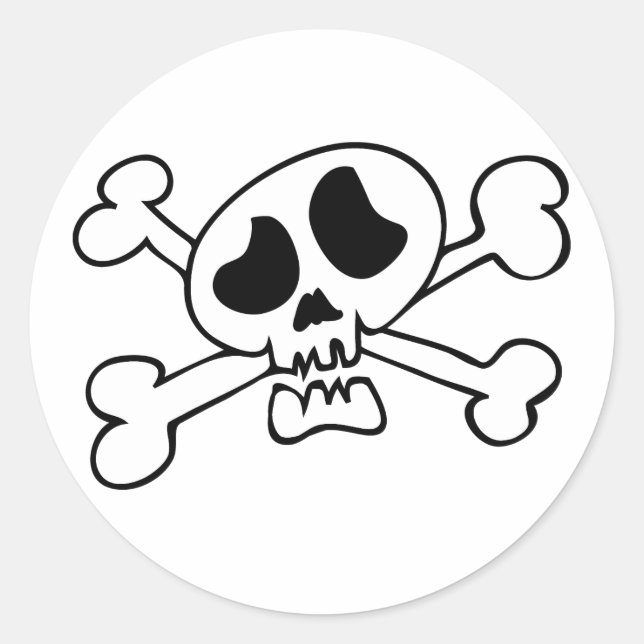 Adesivo Crânio da cabeça do desenho animado (Frente)