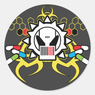 Adesivo Crânio da tecnologia do Biohazard
