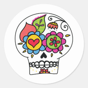 Adesivo Crânio de açúcar, Dia de Los Muertos Stickers,