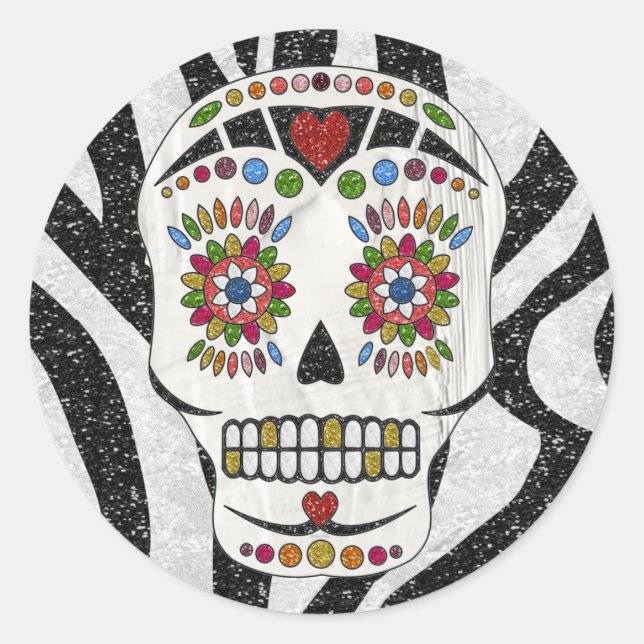 Adesivo Crânio de Açúcar Rockabilizável RAB na Impressão Z (Frente)