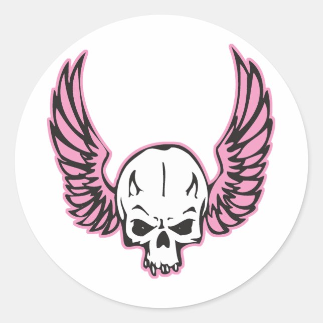 Adesivo crânio de asa rosa (Frente)