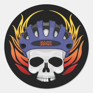 Adesivo Crânio de BMX