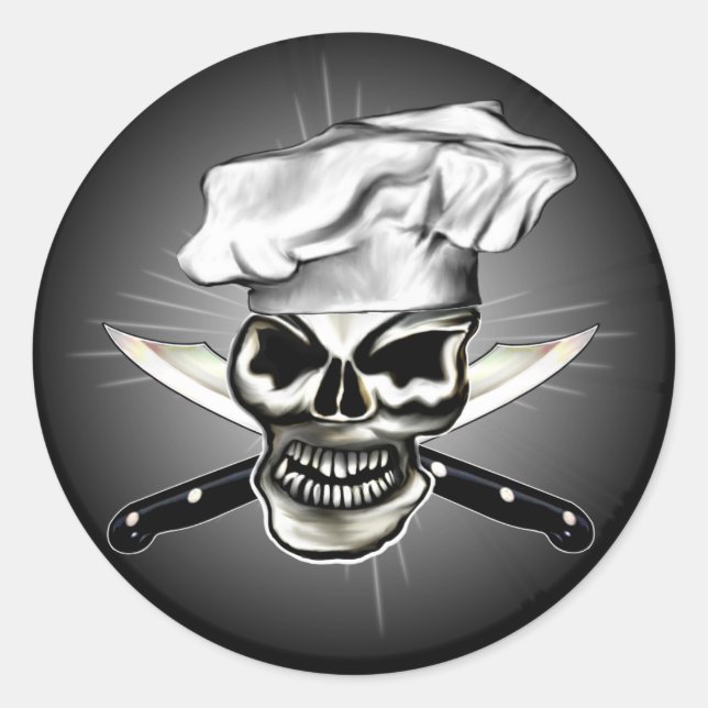 Adesivo Crânio de Chef 8 (Frente)