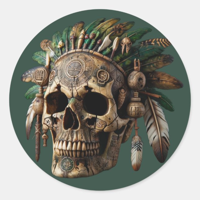 Adesivo Crânio de Clã Tribal (Frente)