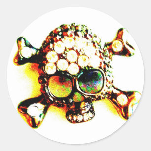 ADESIVO CRÂNIO DE CRISTAL E CROSSBONES DO OLHAR