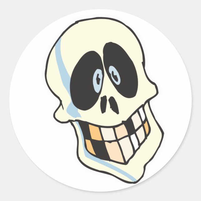 Adesivo crânio de esqueleto sorridente engraçado (Frente)