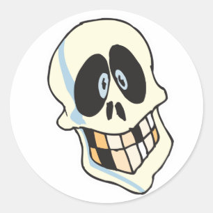 Adesivo crânio de esqueleto sorridente engraçado