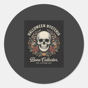 Adesivo Crânio de Halloween Floral Osso Coletor Design_1