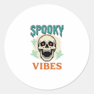 Adesivo Crânio de Halloween Vibrações Assustadoras Horror 