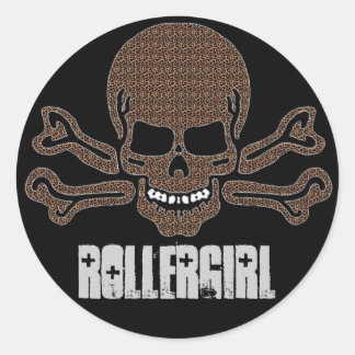 Adesivo crânio de impressão leopardo e ossos cruzados