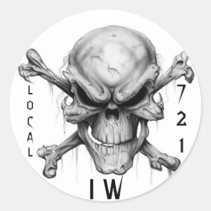 Adesivo CRÂNIO de IW & CrossBones, LOCAL, 721