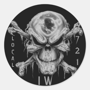 Adesivo CRÂNIO de IW & CrossBones, LOCAL, 721