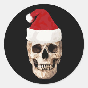 Adesivo Crânio de Papai Noel - o Natal está inoperante