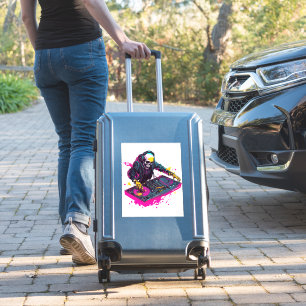 Adesivo Crânio de pipoca assustador - Esqueleto de filme d