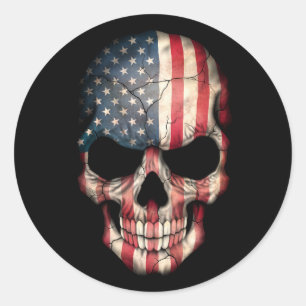 Adesivo Crânio de Sinalizador Americano Personalizável