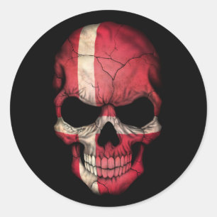 Adesivo Crânio dinamarquês customizável da bandeira
