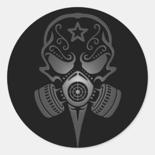 Adesivo Crânio do açúcar com máscara de gás