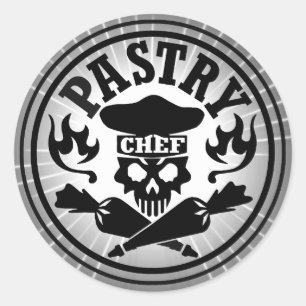 Adesivo Crânio do cozinheiro chefe de pastelaria