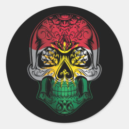 Adesivo Crânio Do Curdistão E Bandeira De Rosas