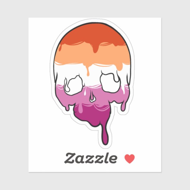 Adesivo Crânio do Orgulho Lésbico (Folha)