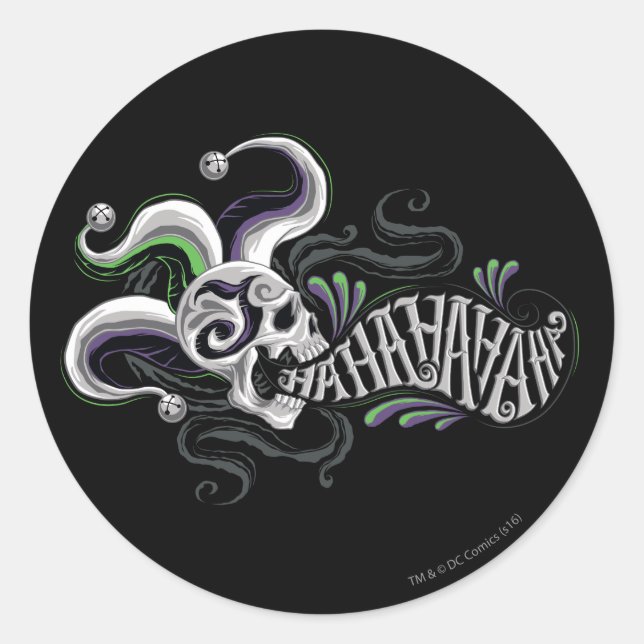 Adesivo Crânio do palhaço do pelotão | do suicídio - Haha (Frente)