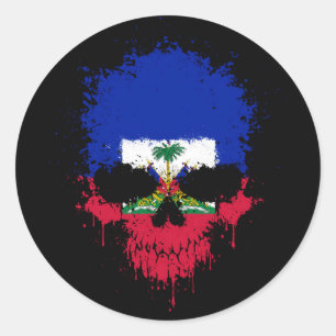 Adesivo Crânio do Splatter do gotejamento de Haiti