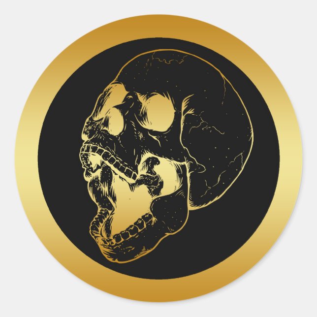 ADESIVO CRÂNIO DOURADO (Frente)