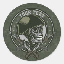 Crânio e armas militares personalizados do Soldado