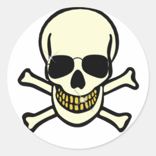 Adesivo Crânio e Crossbones