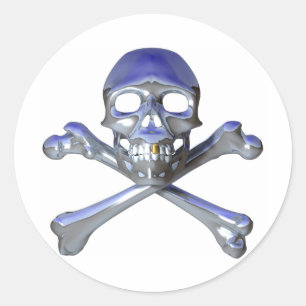 Adesivo Crânio e crossbones do cromo