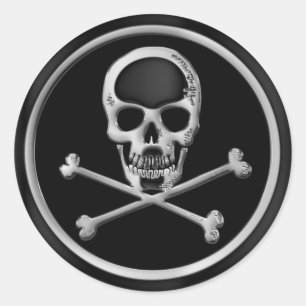 ADESIVO CRÂNIO E CROSSBONES DO CROMO