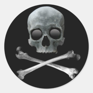 Adesivo Crânio e Crossbones do pirata