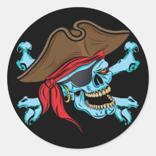 Adesivo Crânio e Crossbones do pirata