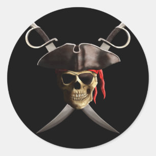 Adesivo Crânio e espadas do pirata
