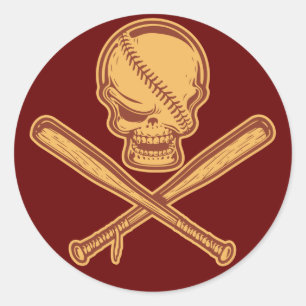 Adesivo Crânio e Morcegos Cruzados 513