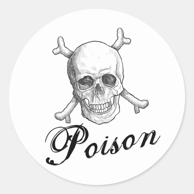 Adesivo Cranio e Ossos de Veneno de Halloween (Frente)