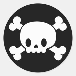 Adesivo Crânio e palheta Crossbones Halloween