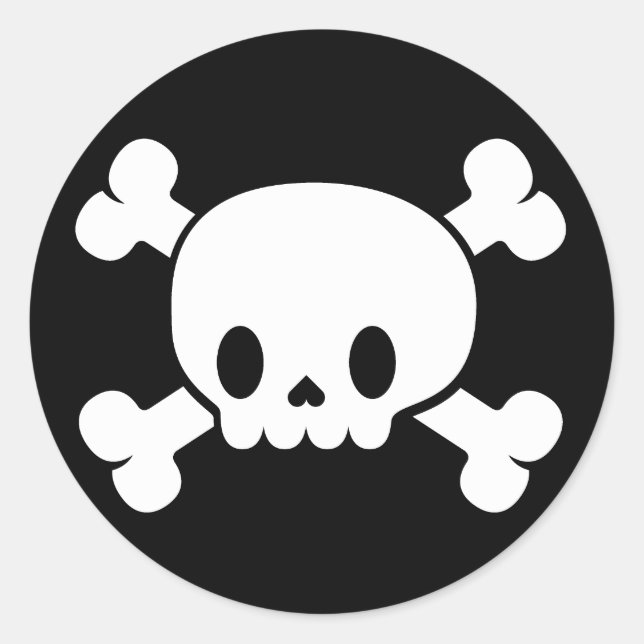 Adesivo Crânio e palheta Crossbones Halloween (Frente)