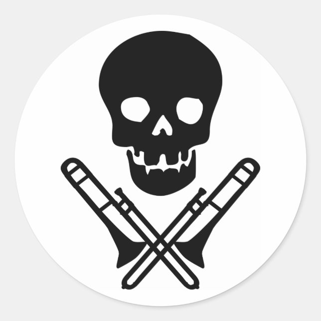 Adesivo crânio e trombones (Frente)