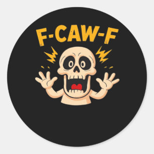 Adesivo Crânio F-Caw-F de Halloween
